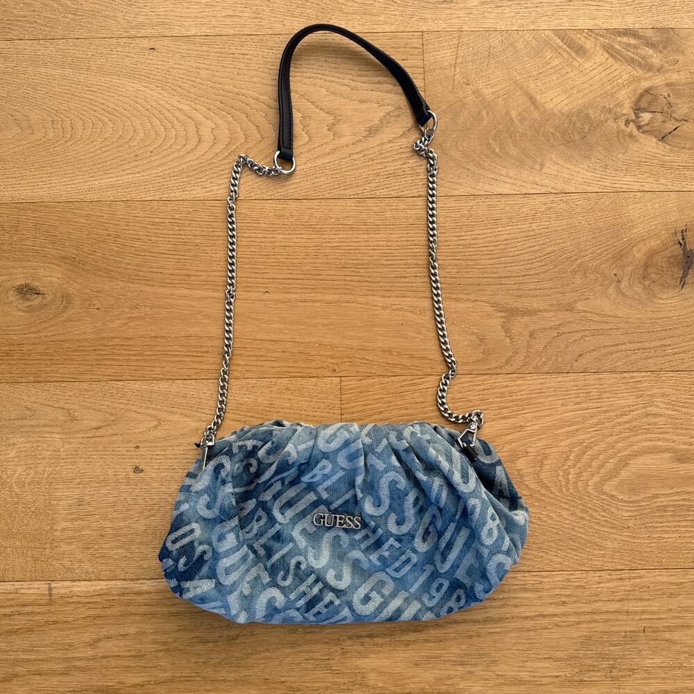 Guess - Central City Logo Clutch Cross Body Bag in Blue